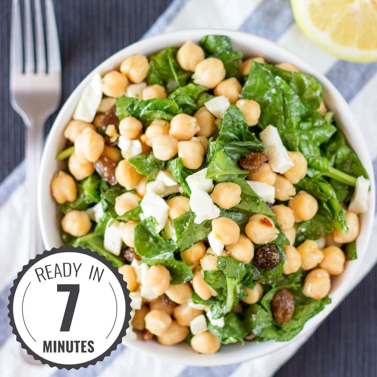 Minute Chickpea Spinach Salad: Quick, Protein-Packed, & Flavorful